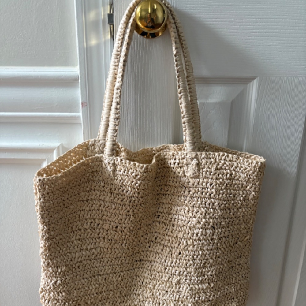J Crew Raffia tote bag
